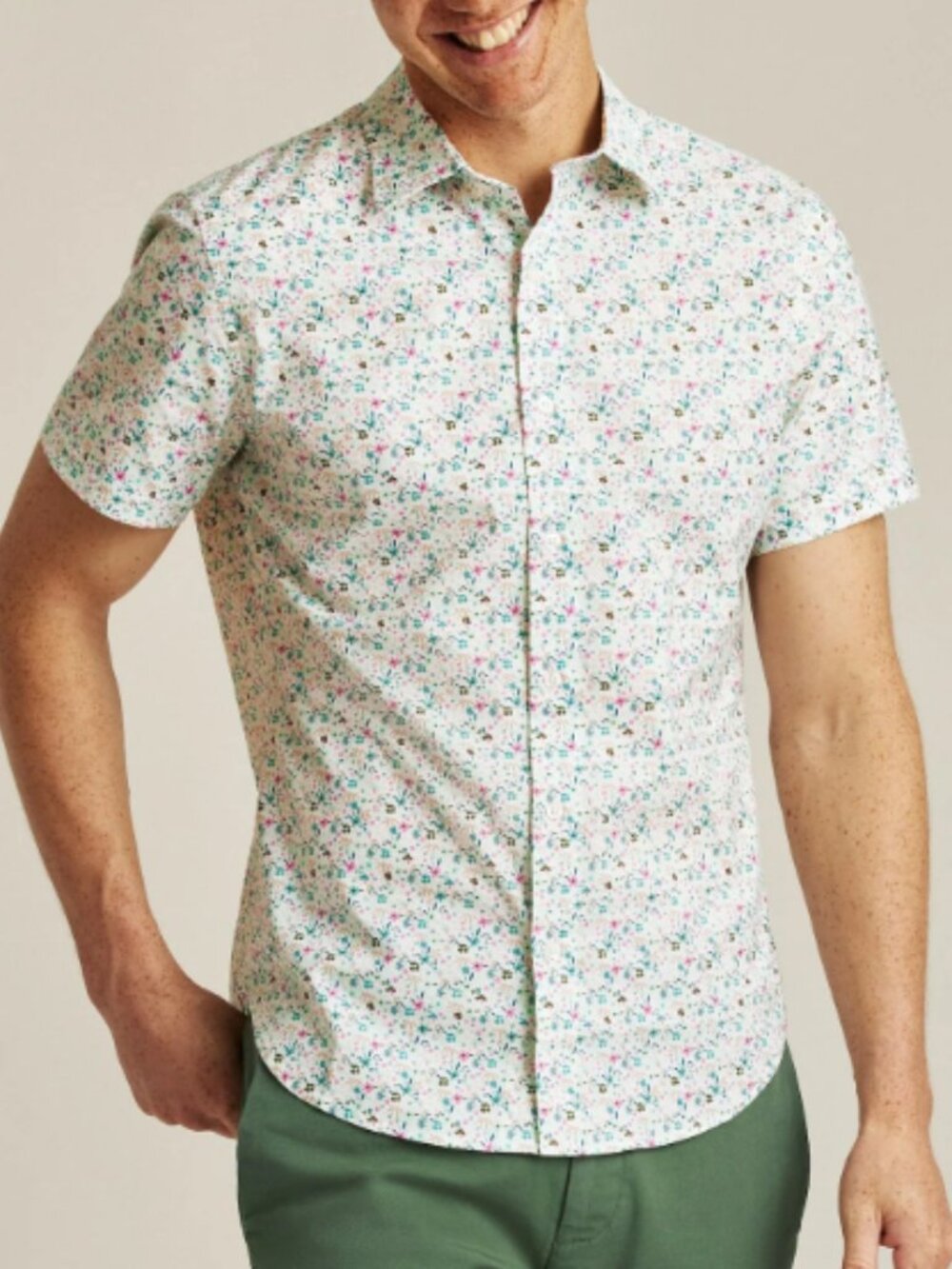 Bonobos Riviera Short Sleeve Shirt Slim Fit Stretch Short Sleeve Shirt Sz Large